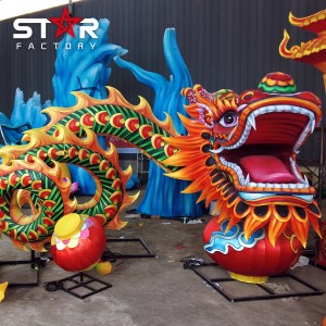 Festival Lentera Sutra Realistis dekorasi Lentera Naga Cina