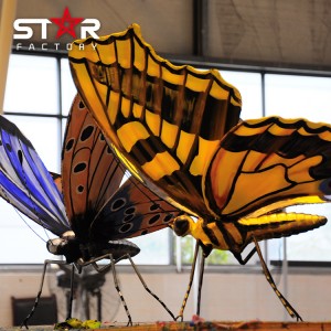 Tema Parkı Böcekler Sergisi Gerçekçi Animatronik Kelebek Fener