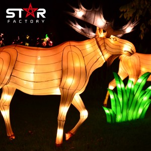 Joulufestivaali Elk Deer Lantern Festivaalin lyhtynäyttelyyn