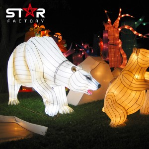 Lanterna animal impermeável ao ar livre Lanterna chinesa do urso polar
