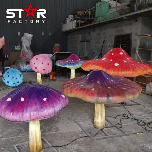 Skulpturë me kërpudha me tekstil me fije qelqi nga fabrika kineze e rrëshirës