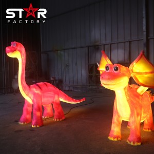 Te Rahi Toi Toi Fiberglass LED Dinosaur Statue