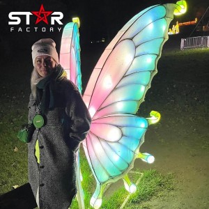 Фонарик-бабочка искусственного освещения для наружной выставки фонариков