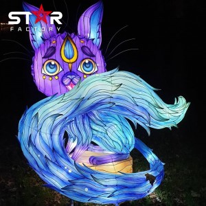 Кинески украсен фестивалски фенер Декорација на паркот за животински фенер