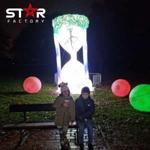 Индивидуальный дизайн Китайский светодиодный фестиваль Шелковый фонарь «Песочные часы»