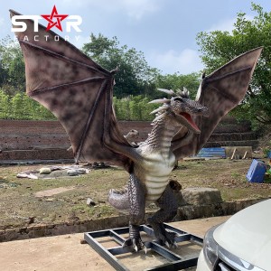 Mavzu parkining haqiqiy modeli Animatronik dinozavr simulyatsiyasi Dragon modeli