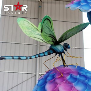 Gabonetako Farolen Ikuskizuna Intsektua Dragonfly Zetazko Lanterna Jaialdia