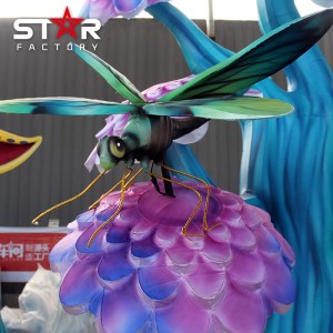 Fa'aaliga Lantern Kerisimasi Iniseti Dragonfly Silk Lantern Festival