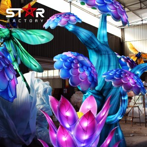 Kineski lampioni pokazuju novogodišnju dekoraciju za vanjske svilene lampione