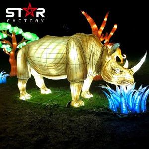 เทศกาลโคมไฟยีราฟสัตว์จีนไนลอนแบบดั้งเดิม