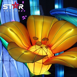 တရုတ်အခင်းအကျင်း Silk Lantern Led Flower Lighting မီးပုံးပွဲတော်