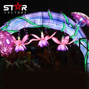 Lanternă cu arc de flori Zigong pentru festivalul felinarelor de Crăciun