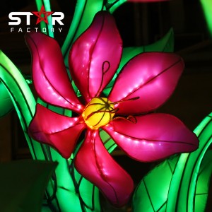 Led Chinese Silk Flower Lantern Festival Show