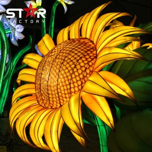 Chinese Lanterns Show Taun Anyar Dekorasi Outdoor Silk Sunflower Lantern
