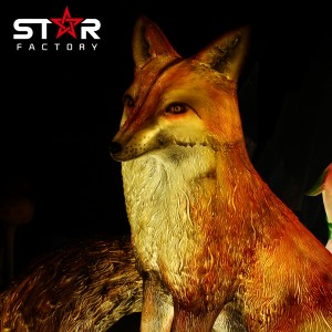 Seni Sato Fiberglass Patung Decor Polyresin Fox Figurine Patung