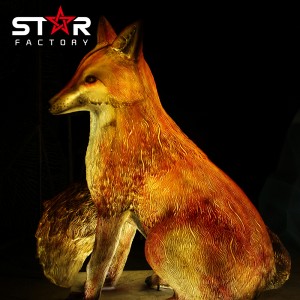 Ealaíona Ainmhithe Fiberglass Dealbhóireachta Decor Polyresin Fox Figurine Statue
