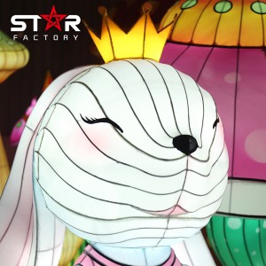 Lanterni Chinese New Year Led Silk Zodiac Animal Rabbit Lantern