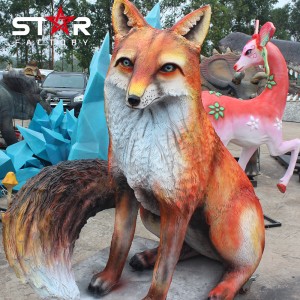 Animal Arts Fiberglass Sculpture Decor Polyresin Fox Figurine статуясы