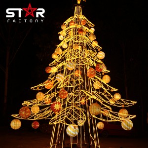 Decoracións Novo deseño Led Outdoor Holiday Tree Christmas Tree Lantern