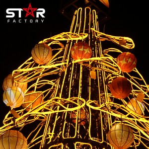 Mga Dekorasyon Bagong Disenyo na Led Outdoor Holiday Tree Christmas Tree Lantern