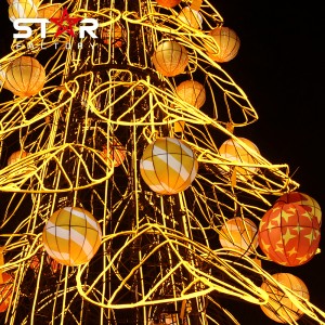 ديكورات تصميم جديد بقيادة فانوس شجرة عطلة عيد الميلاد في الهواء الطلق
