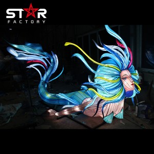 Simulert Mermaid Lantern Festival Carnival Park Scenic Decoration