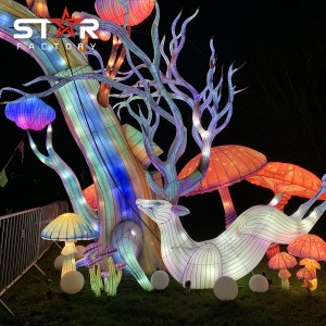 Customized Chinese Animal Lanterns Silk Lantern Show