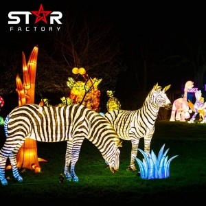 Festival traditionella nylon kinesiska djur giraffer lykta