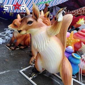 Çînî Festîvala Decoration Animal Theme Cloth Squirrel Lantern