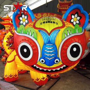Ķīniešu festivāla dekorēšana Zīda laternas Dzīvnieku tīģera laternas