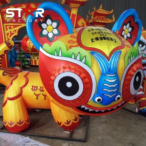 Кинески фестивал Декорација свилен фенер Животински тигар фенери
