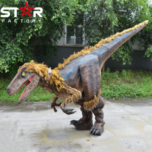 Dinozorlar Sahne Gösterisi Profesyonel Yaşam Boyutu Gerçekçi Dinozor Kostümü