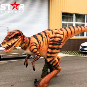 Dinosaurier-Bühnenshow, professionelles, lebensgroßes, realistisches Dinosaurier-Kostüm