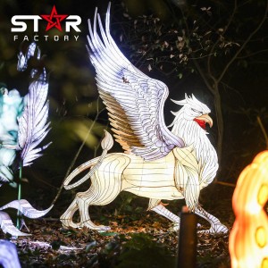 Надворешни украсни фенери од ткаенина Традиционален кинески фенер за животни