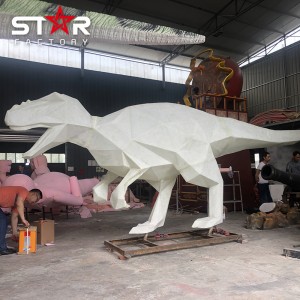 Висококачествен популярен продукт Светеща статуя на динозавър, язди динозавър