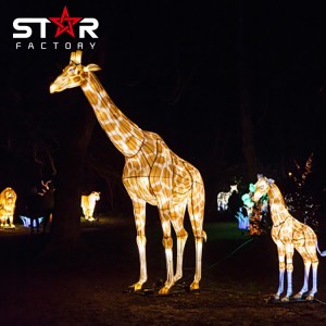 Фестивален традиционен найлонов китайски фенер с животински жирафи