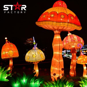 Китайское световое шоу, декоративные цветочные фонарики, уличный грибной фонарь