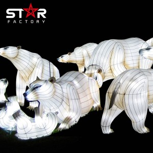 Открытый водонепроницаемый фонарь для животных, китайский фонарь с белым медведем