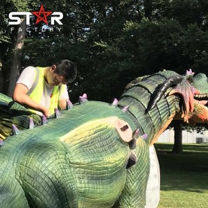 Dinozaur me udhëtime mekanike animatronike të parkut zbavitës