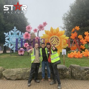 Festival Led ao aire libre Flores de iluminación xigante Festival de Lanternas Chinas