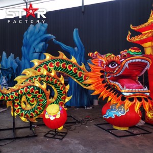 פסטיבל פנס משי מציאותי לקשט את פנס הדרקון הסיני