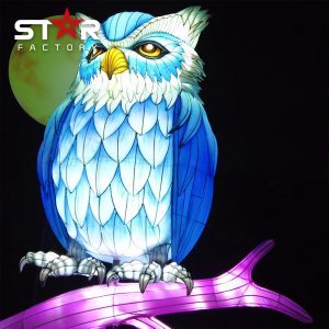 Park Decoration Tsiaj Silk Lantern Tsiaj Owl Festival Lantern