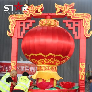 Nieuwjaarsvakantie Lantaarndecoratie Chinees stoffen lantaarnfestival