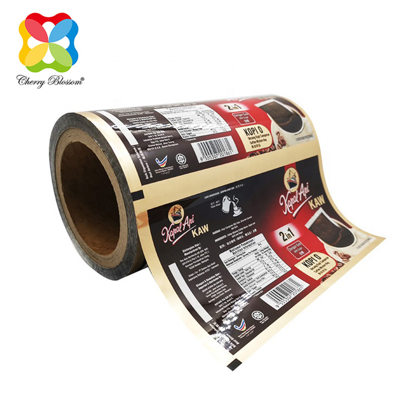 ការបោះពុម្ពដែលអាចបិទជិតបានដោយកំដៅ Opp Coffee Packaging Film Roll