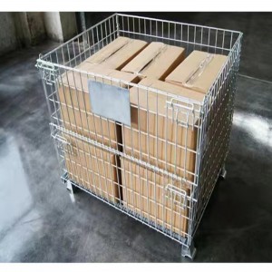 China Foldable Stackable Heavy Duty Wire Mesh Container for Warehouse Storage,Supermarket