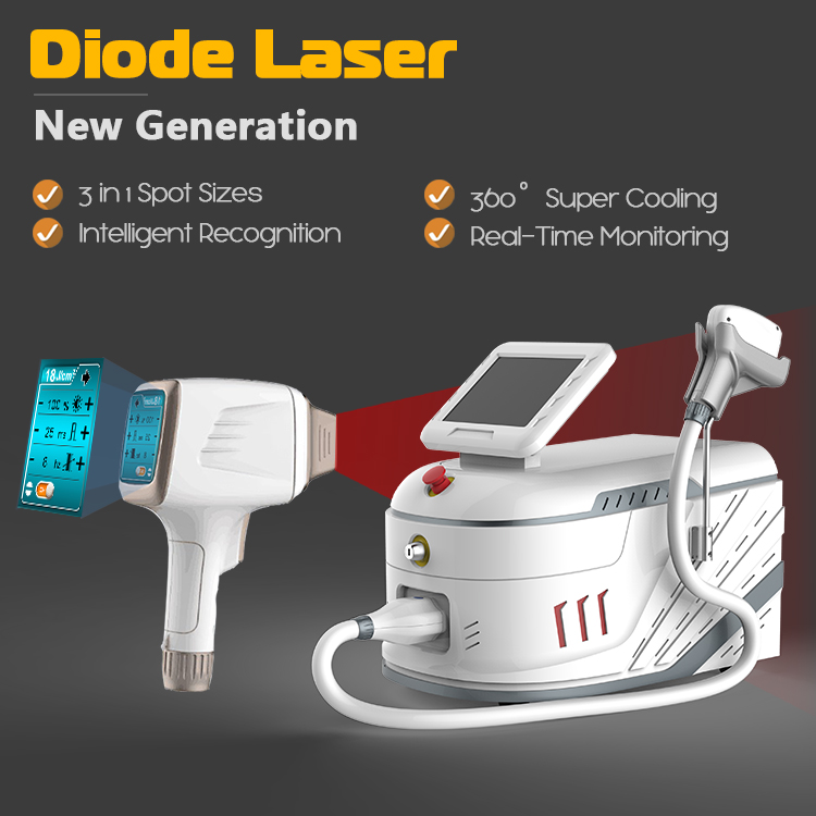 20 Millioune Schëss intelligent Handle Portable Diode Laser 808nm Haarentfernungsapparat