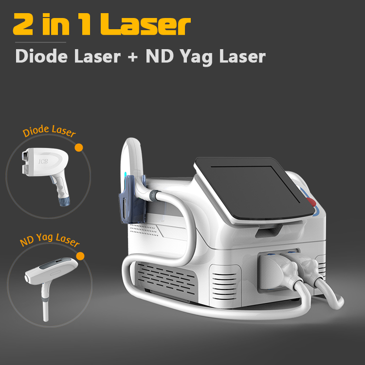 2021 novi dizajn diodni laser za uklanjanje dlaka bezbolno plus ndyag laser za uklanjanje tetovaža laser multi