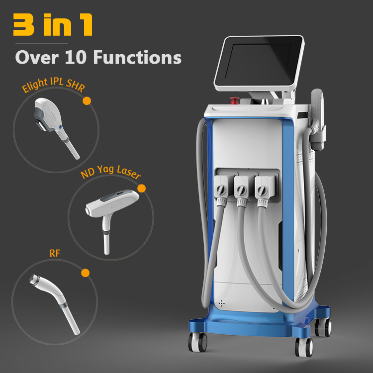 Máquina de depilação indolor de melhor qualidade Ipl Shr Opt Laser Nd Yag RF máquina de remoção de rugas