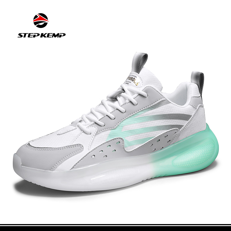 Mens Taug Kev Khiav Khau Tsis-Slip Athletic Tennis Breathable Fashion Sneakers