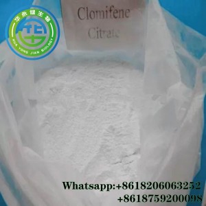 Сифати баланд Clomiphene Citrate стероидҳои зидди эстроген барои сохтани мушакҳои хокаи кломид CAS 911-45-5